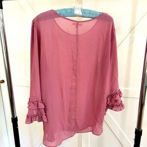 Dusty pink Max Studio 3/4 sleeve blouse size XL